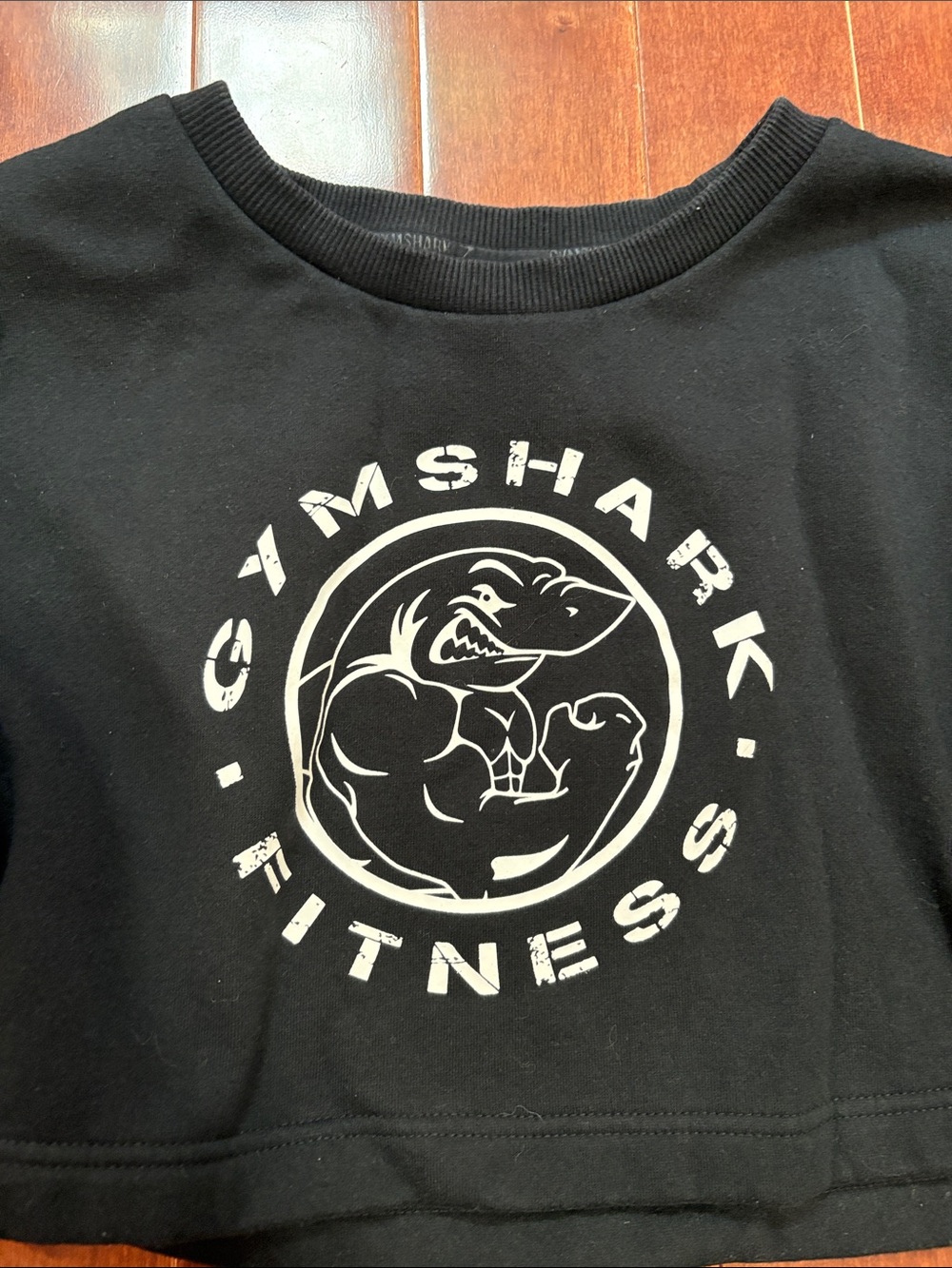 Gymshark Black Cropped Logo Sweatshirt size Small - Picture 2 of 6